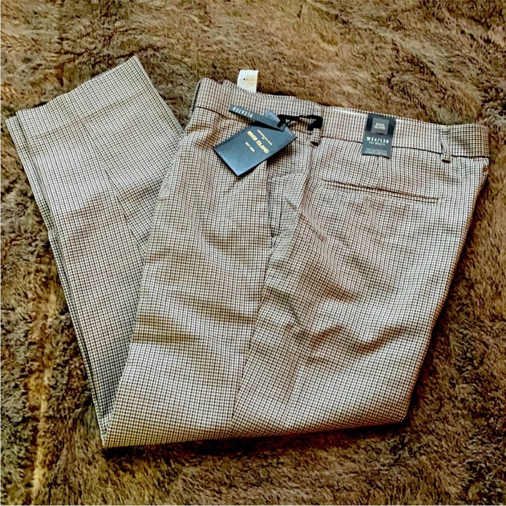 🔥 NEW River Island new with tags mens pleated herring bone pants 34 32 medium